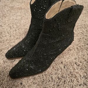 Betsey Johnson Emory Rhinestone Western Boot